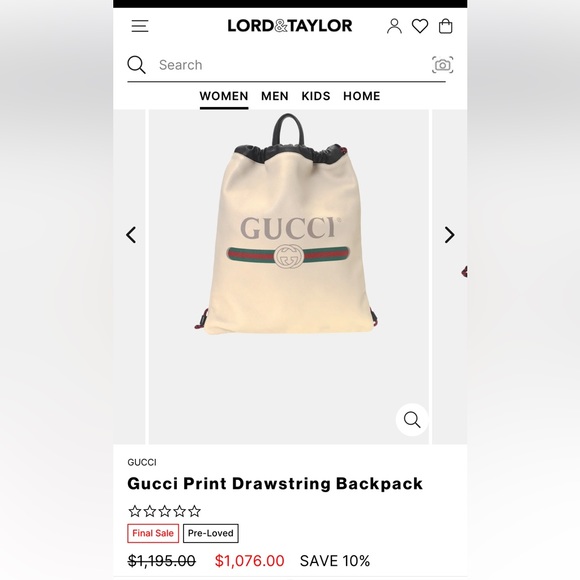 Gucci Drawstring Backpack With Attached Wallet. - Picture 5 of 5